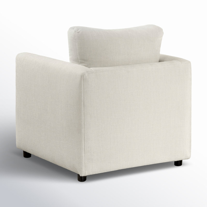 Godwin Upholstered Armchair, Drusky Linen Sustain® Basketweave
