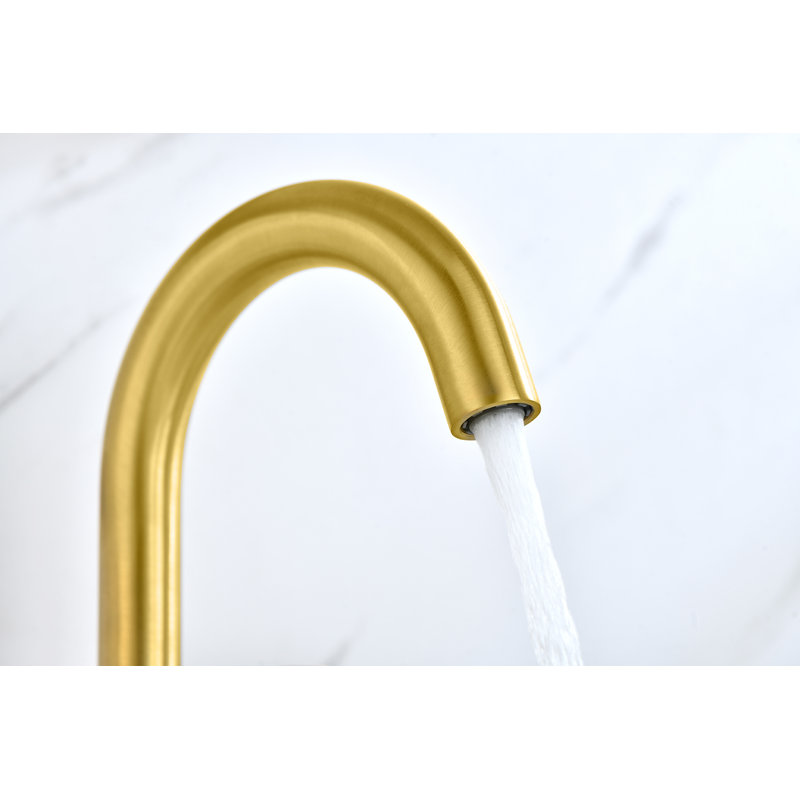 Robinet de lavabo de salle de bain central Derengge avec trop-plein à poussoir