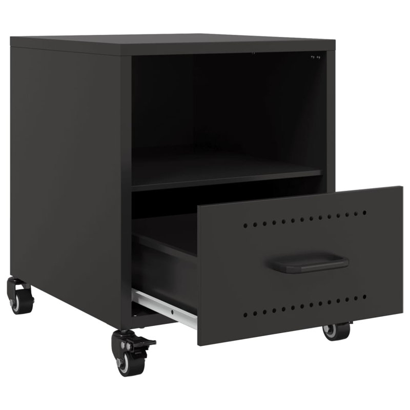 Ameara 36cm W Steel Bedside Table, Black
