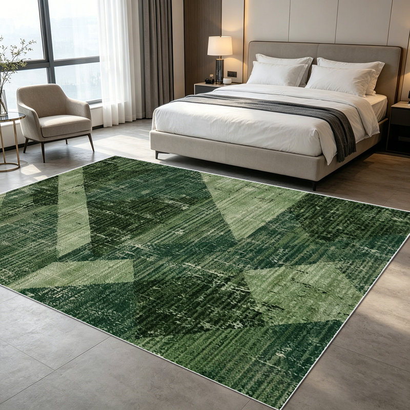 1PC distressed sage green geometric chevron vintage area rugs for Living Room, Soft, All seasons, Easy-maintain, Washable Indoor mat, Farmhouse suitable for dining table, entryway, bedroom, home office, patio, kitchen, Home Decor, Outdoor Decor.