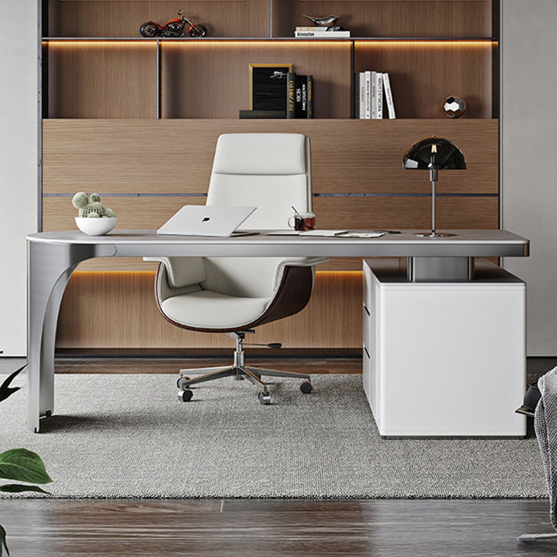 Bureau de direction Armani, H 29,53 po x l 62,99 po x P 27,56 po, Cabinet de gauche, Métal industriel