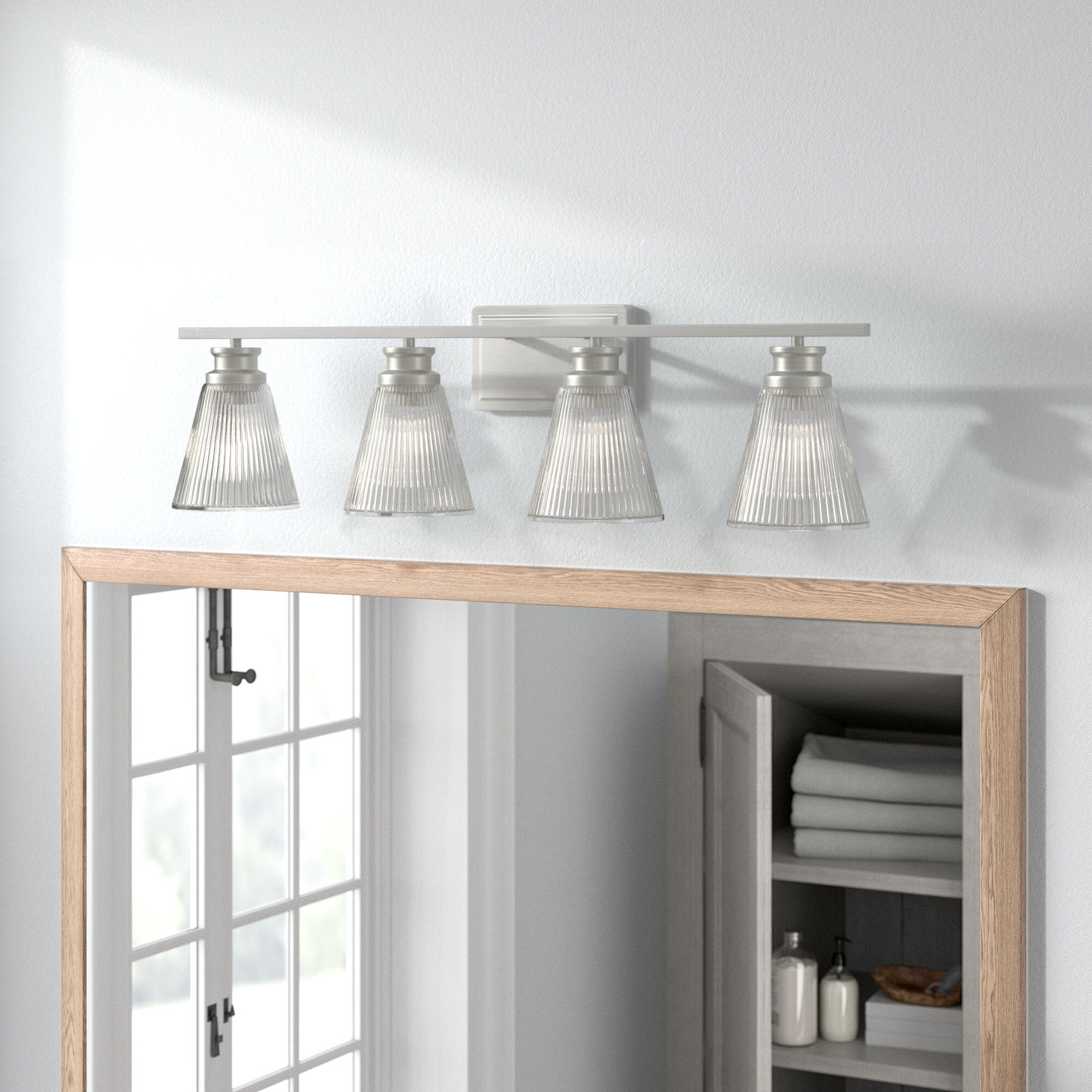 Odis 4 Light Dimmable Vanity Light, Brushed Nickel