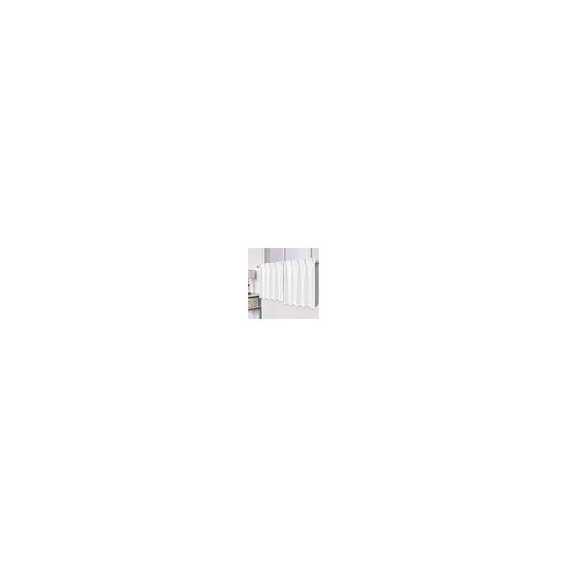 Rideau de cuisine Jaylin blanc bouleau, L 30 po x L 24 po