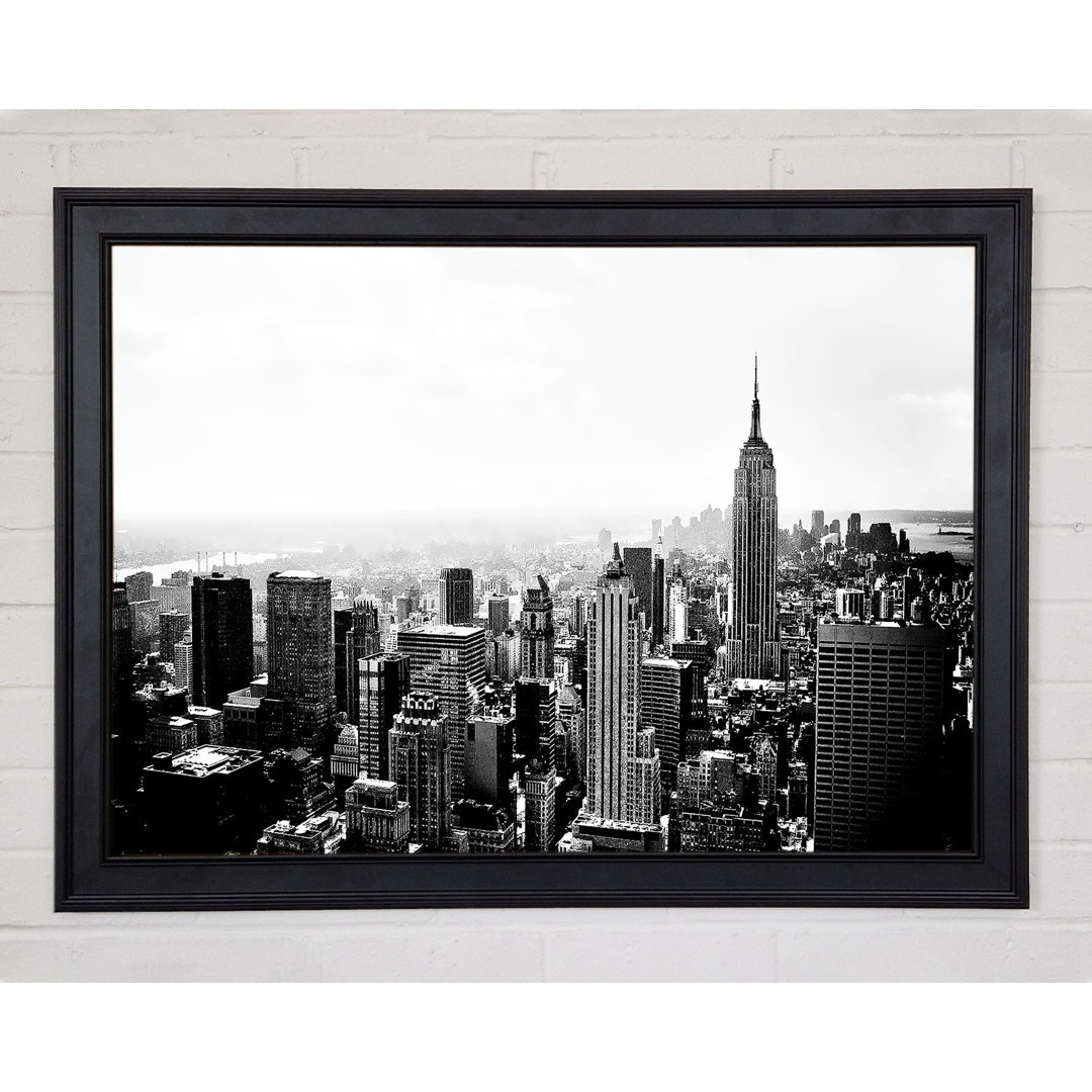 New York Empire State Skyline B N W - Einzelne Bilderrahmen Kunstdrucke