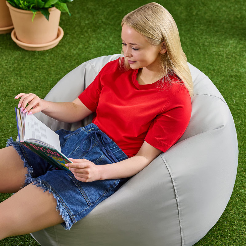 Teen Classic Water-Resistant Bean Bag Chair, Grey