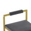 Ensemble de 2 tabourets de bar avec dossier et repose-pieds, chaises de salle à manger rembourrées en velours pour îlot de cuisine (doré et gris)-2006569512-2006569515