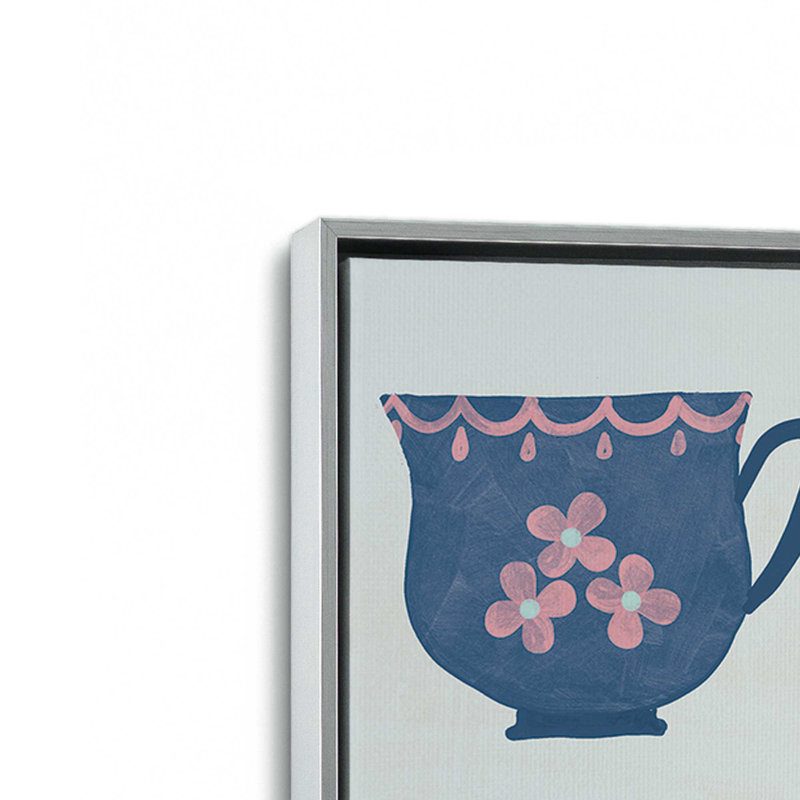 «Tea Cups» par Katie Doucette, reproduction d'art, Toile avec cadre, Argent, L 20 po x H 20 po