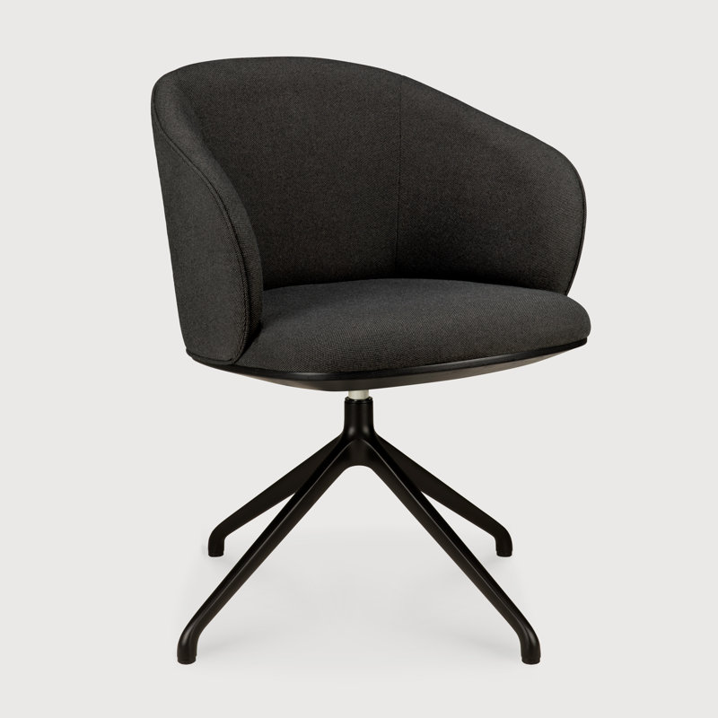 Chaise de bureau Unda, Gris anthracite, sans roulettes
