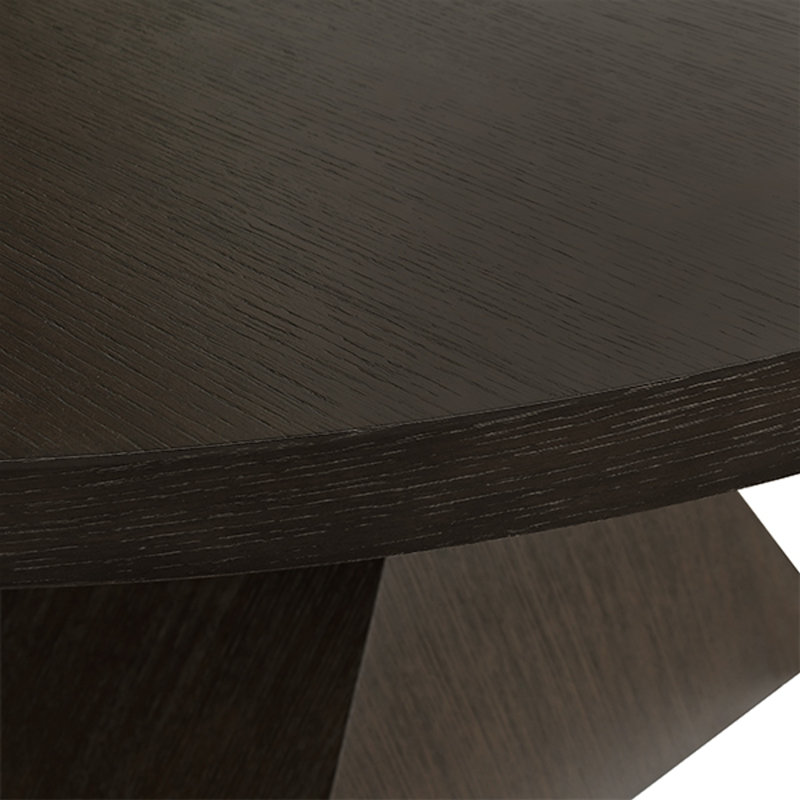 Dark Espresso Oak Round Dining Table with Twist Base