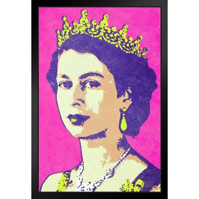 Queen Elizabeth II Portrait Pop Art Print Black Wood Framed Poster 14X20 -  Rosdorf Park, 61AD1A36BC314264B5FC470BEE042C56