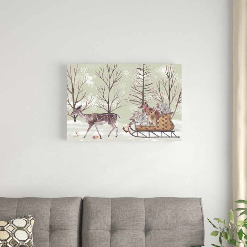 «Christmas Time II» par Melissa Wang - peinture sur toile tendue, H 20 po x l 30 po