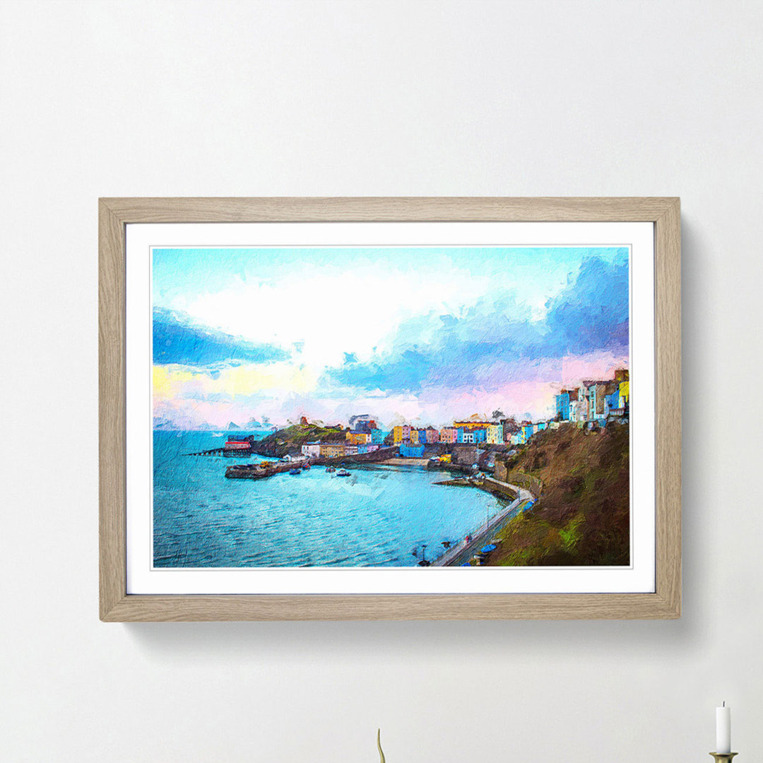 Tenby Harbour in Pembrokeshire Wales - Framed Print