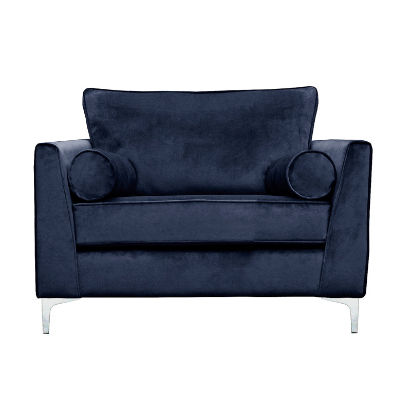 Giancarlo 2 Seater Velvet Loveseat, Navy