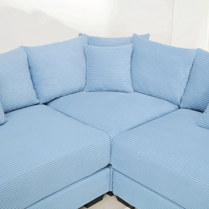 Canapé modulaire surdimensionné 54,3 po Cloud, Bleu