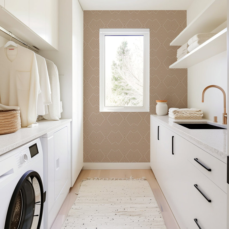 Rouleau de papier peint «L 10 pi x l 24 po» Mme Paranjape, Envers vraiment taupe, Non encollé, Faux Grasscloth