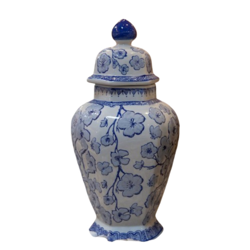 Ceramic Chinoiserie Ginger/temple Jar Blue&white
