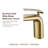 Modern Waterfall Single Hole Bathroom Sink Faucet with Wide Blade Spout, Brushed Gold-63414223