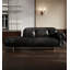 Chaise longue de style italien en bois massif, cuir et métal pour chambre et salon-834611314-834611315