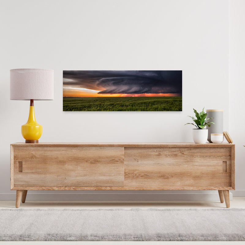 «Golden Hour», art dramatique abstrait, paysage spectaculaire, nature, H 36 po x l 12 po