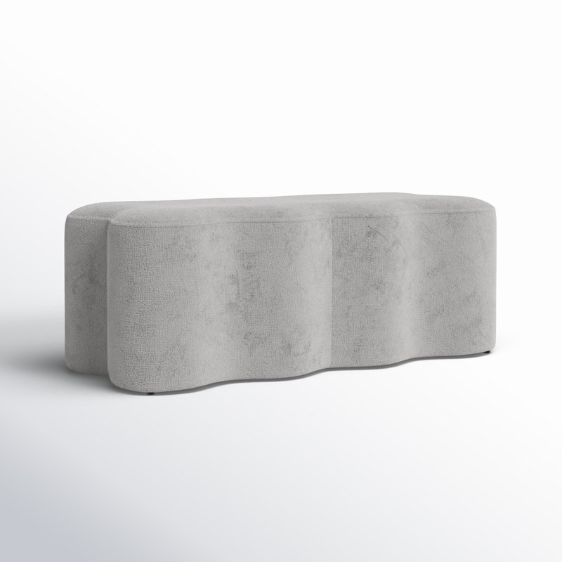 Jacqualessa Chenille Bench, Gray Chenille