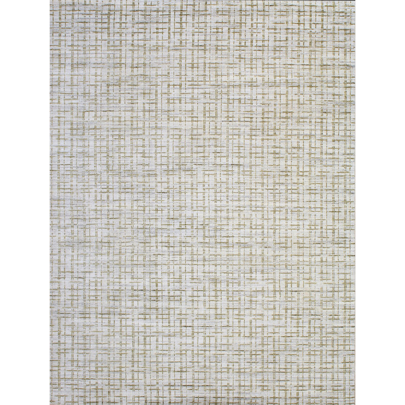 Tapis rectangulaire en laine / viscose noué à la main, Rectangle de 10 pi x 14 pi