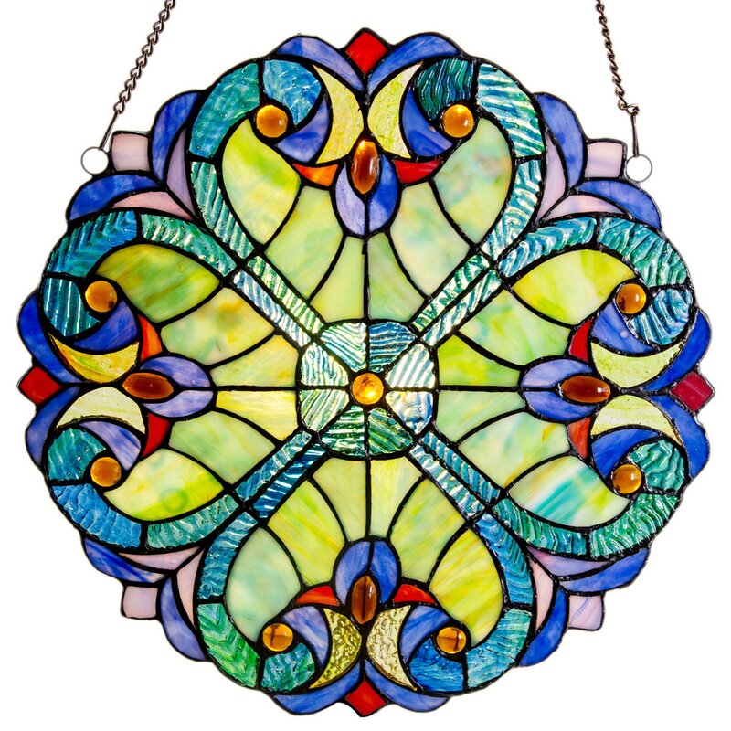 Stained Glass Wall Art: Tiffany Geometric Window Panel
