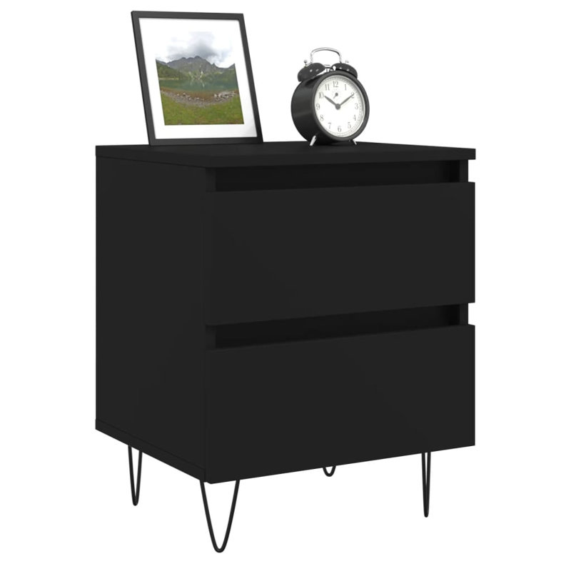 Arreguin 40cm W Iron Bedside Table, Concrete Grey, Individual