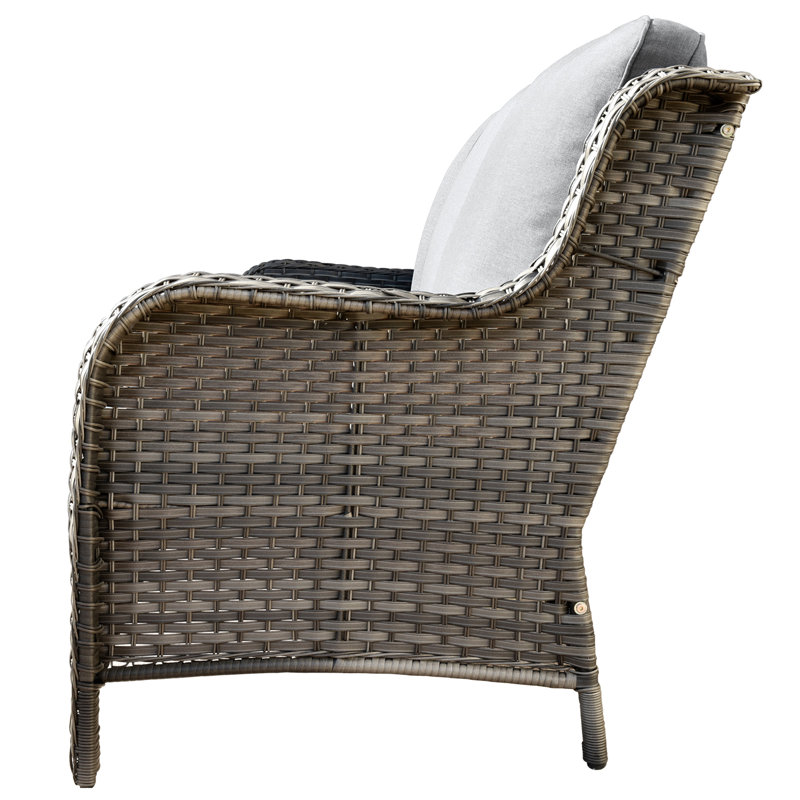Chaise de patio avec coussins Peridot, Gris