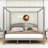 King Wood Canopy Platform Bed with Headboard-1481039827