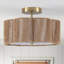 Plafonnier semi-encastré 3 lumières 12,6 po Boho Rattan-447676736-369028695-369028693