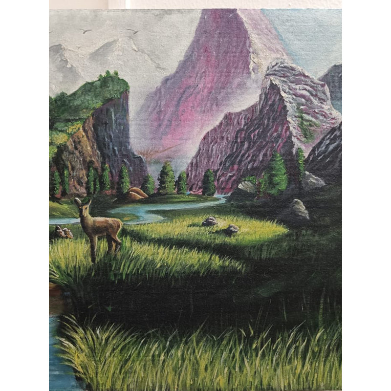 Magnifique paysage, peinture à l'huile sur toile par Malhar Ambulgekar, art mural contemporain pour le salon