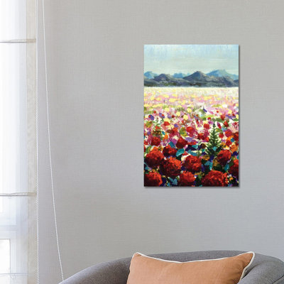Alpine Meadows Red Wildflower Poppies In Mountains by Valery Rybakow - Gallery-Wrapped Canvas Giclée on Canvas