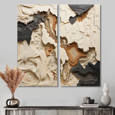Art mural sur toile beige et brun