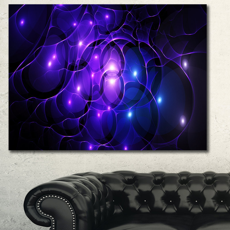 « blue fractal space cercles », impression sur toile tendue, H 20 po x l 20 po x P 1 po
