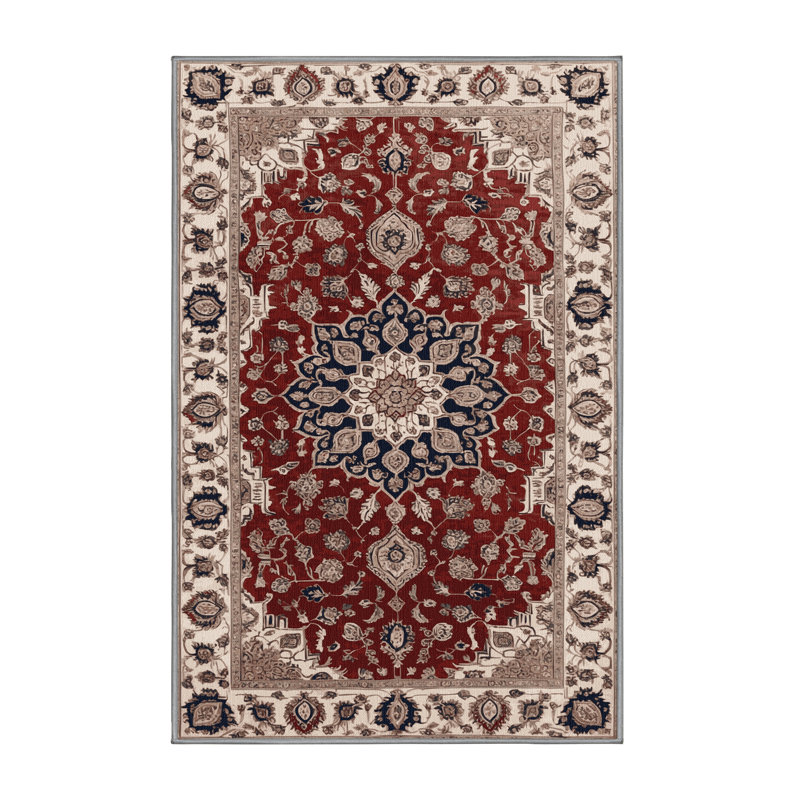 Tapis persan gris lavable à la machine, Tapis de couloir 2 pi x 4 pi