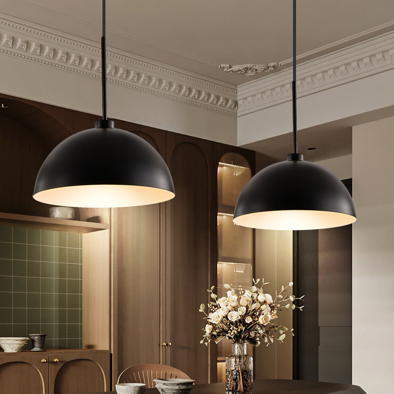Luminaire suspendu de 41 po de style industriel double avec plafonnier réglable au fini mat pour salle à manger, cuisine et salon