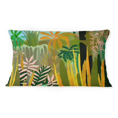 Coussin décoratif imprimé "Blossoming And Vibrant Jungle Flora III"