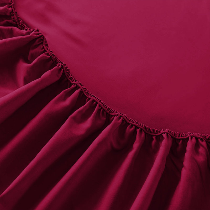 Mieasha Microfiber Plain Weave Fitted Sheet, Kingsize (5'), Red