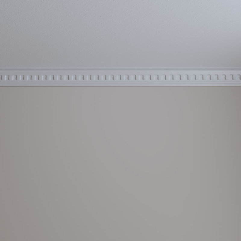 Munich Dentil White Polyurethane Crown Moulding 94.5"