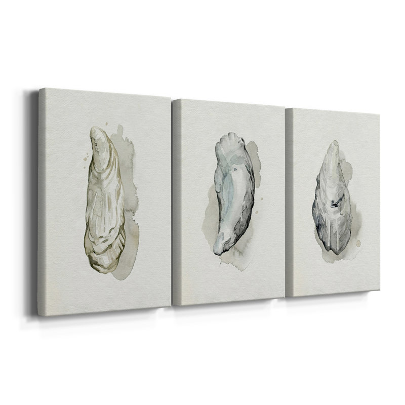 Oysters on the Bay I - Toile tendue sur mesure avec châssis - 3 pièces, H 12 po x l 24 po