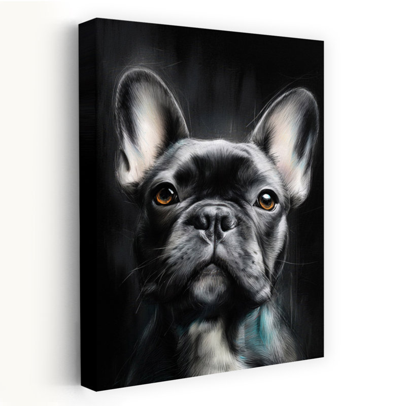 Art bouledogue français, H 36 po x l 24 po