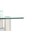 Table basse carrée moderne en verre trempé, ensemble de 2, transparent/blanc, table d'appoint pour salon, pied en métal, capacité de charge de 68 kg, montage facile, poids net de 15 kg.