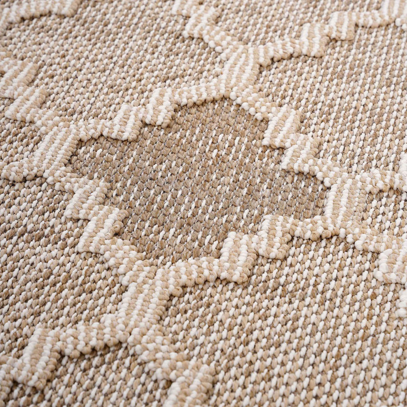 Collection Trellis Indoor/Outdoor Area Rug, Runner 2'2" x 8', Cream