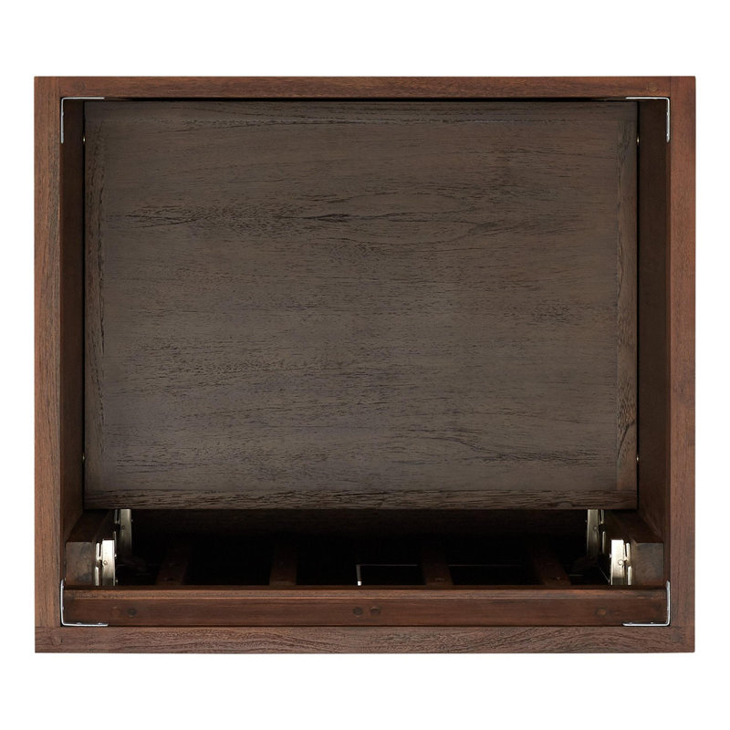 24" Aliso Single Bathroom Vanity Set with Rectangular Undermount Sink, No Faucet Hole, Arctic White Quartz, Java