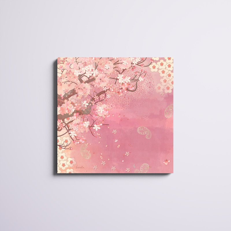 «Tokyo Cherry II», peinture sur toile, H 30 po x l 30 po
