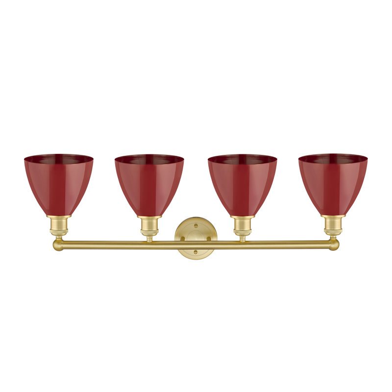 Alquin 4 - Light Dimmable Vanity Light, Red, Satin Gold
