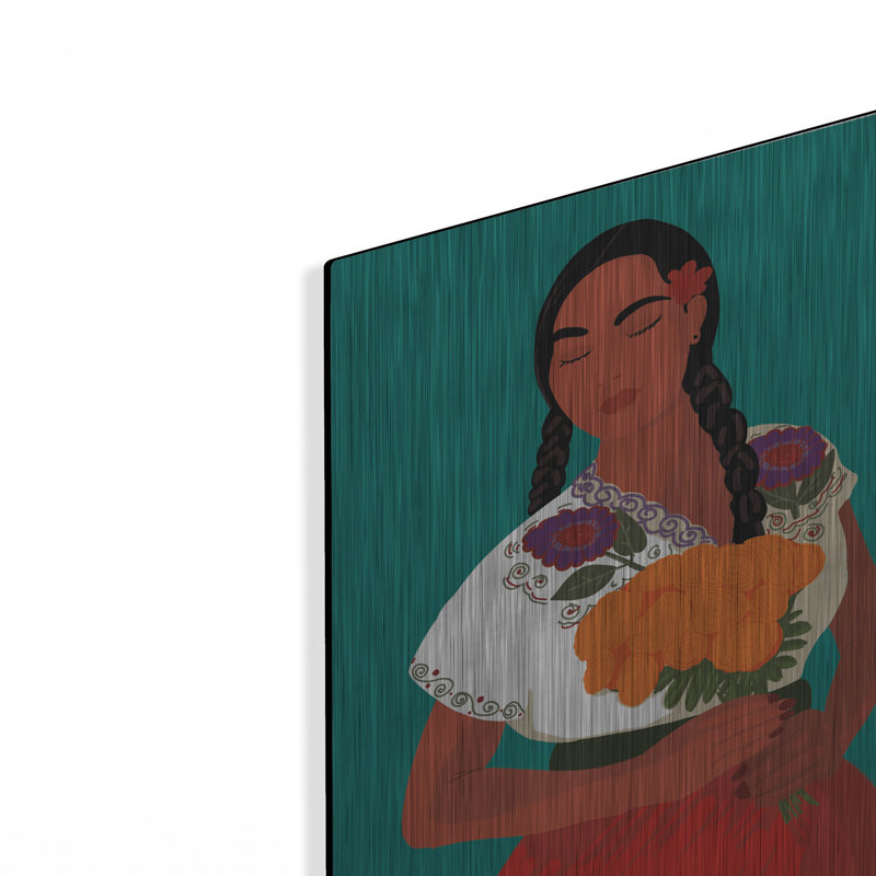 «Mexico Woman 2» par Omar Escalante, art mural en métal, H 16 po x l 12 po