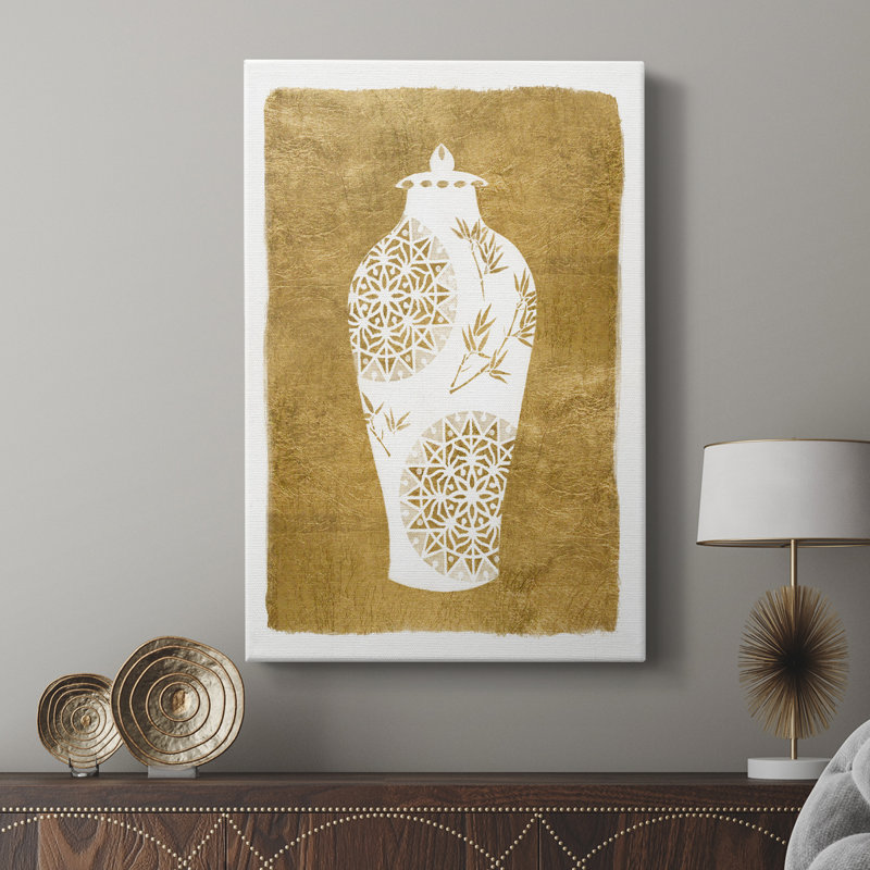 Golden Urn II - galerie tendue sur mesure Cavas, H 60 po x l 40 po