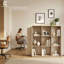 Étagère de rangement à 9 cubes avec bord extérieur très épais, cloison de rangement ouverte de 13 pouces, chêne naturel-1249918388