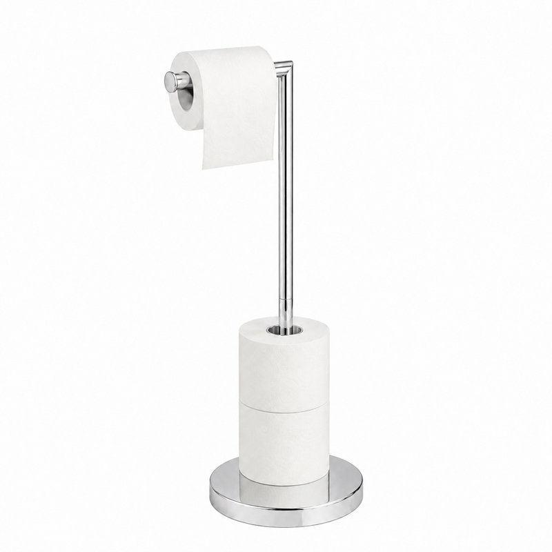 Porte-papier hygiénique sur pied, Chrome poli